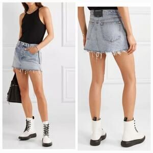 Alexander Wang Blue Snip Zip Skirt